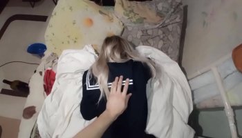 Attractive blonde teen has a steamy fuck session in POV